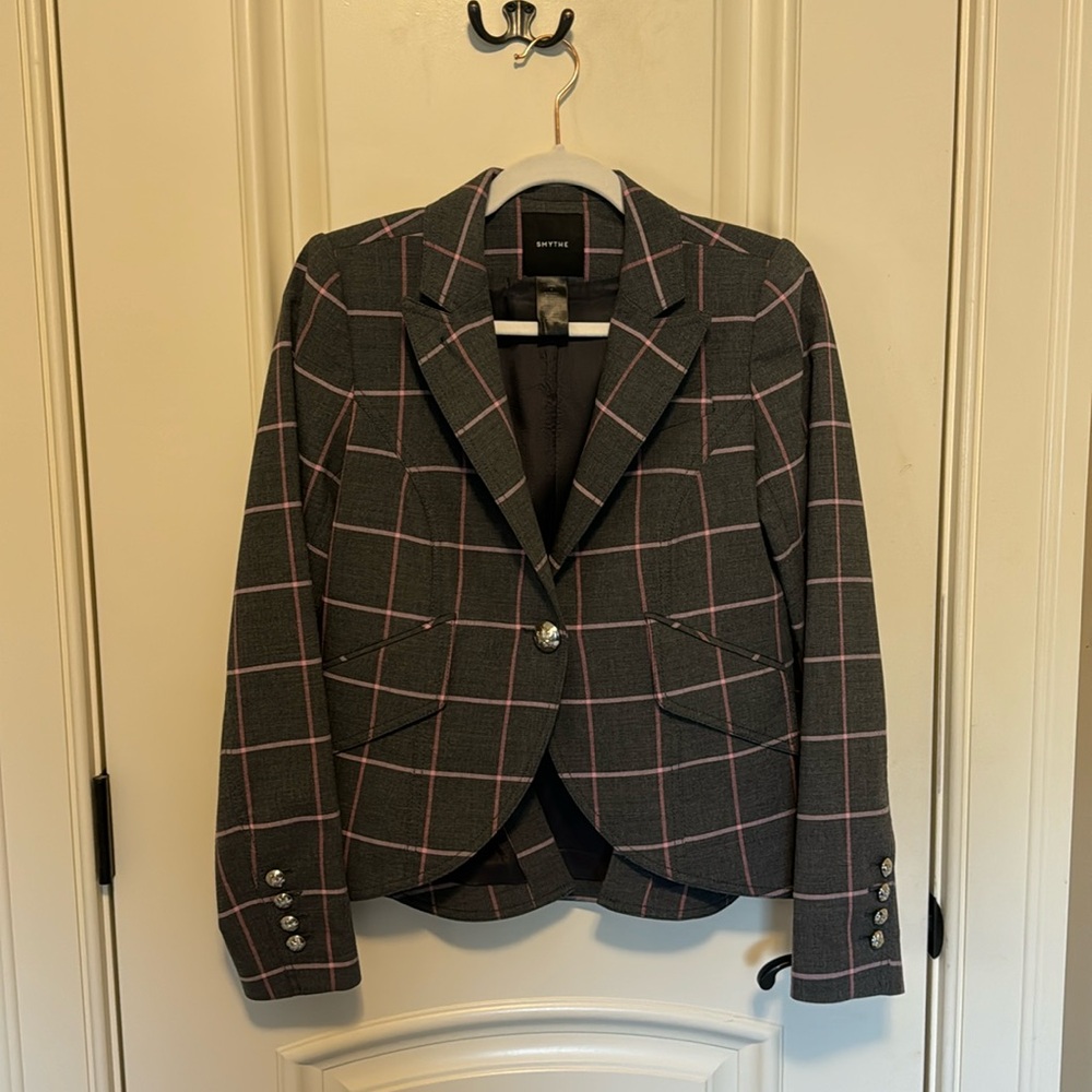 Beautiful Smythe Blazer in Gray and Pink in Like New Condition!